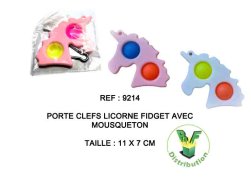 9214-----porte-clef-fidget avec-mousqueton-licorne